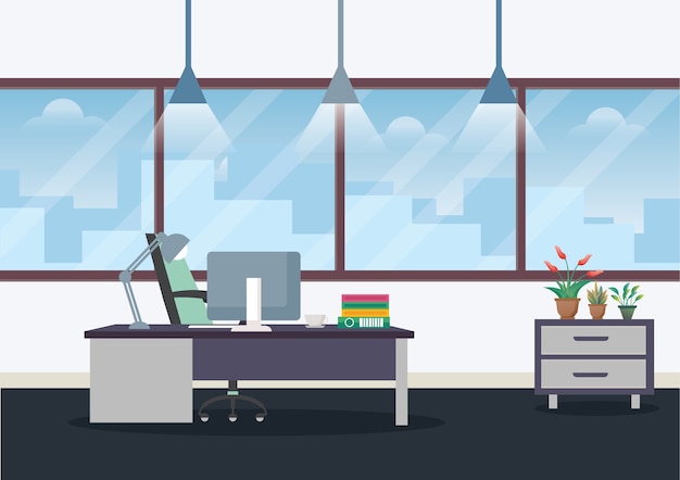 Illustration Lieu de travail au bureau