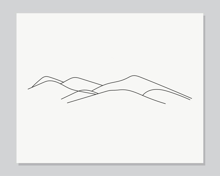 Illustration d'une ligne continue de montagnes