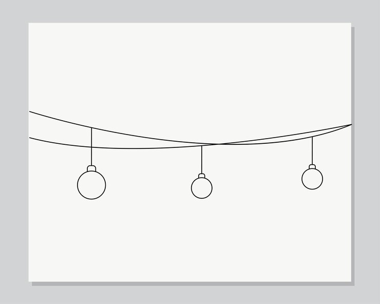 Illustration d'une ligne continue d'ornement de Noël