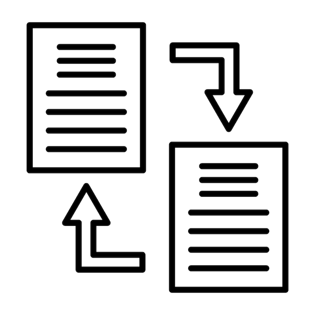 Illustration De La Ligne D'échange De Documents