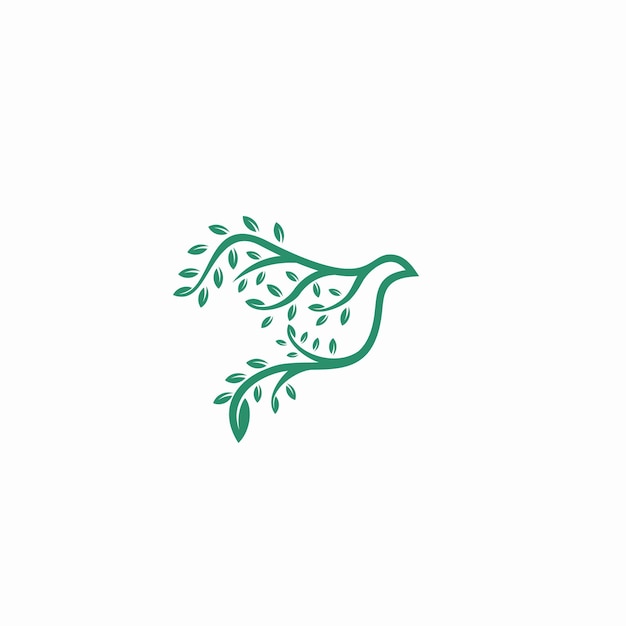 Illustration de la ligne de l'icône vectorielle du logo de la feuille d'oiseau