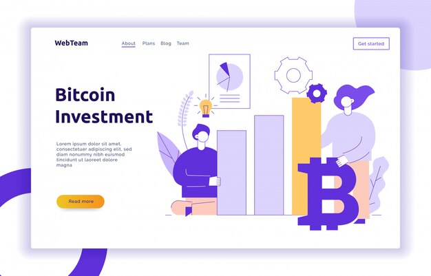Illustration de ligne plate moderne vecteur bitcoin investissement