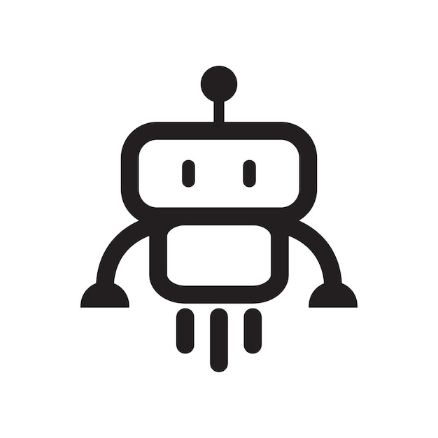 Illustration De Ligne De Robot Simple