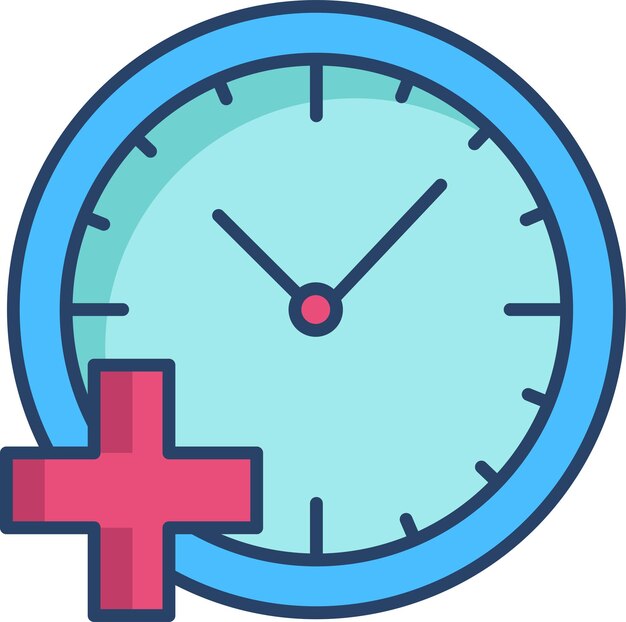 illustration linéaire à couleurs d'horloge