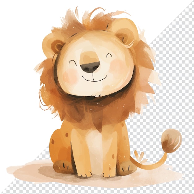 Une Illustration De Lion Heureux Pour Les Enfants Apprennent à Dessiner Des Lions