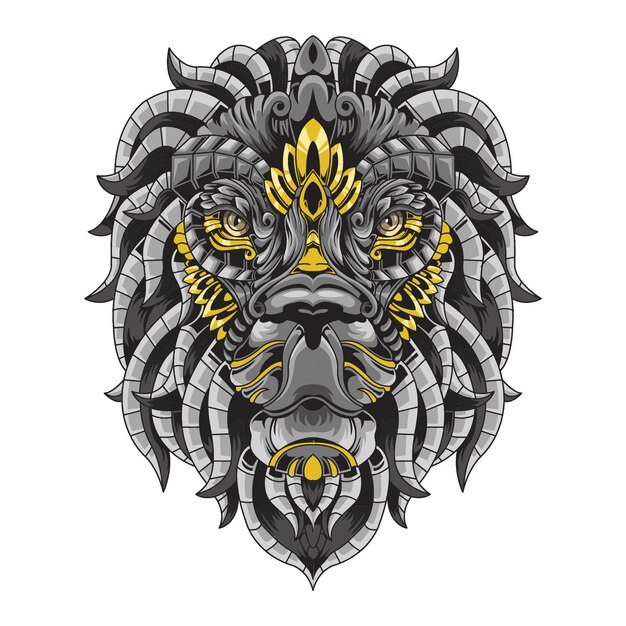 Illustration de lion ornemental