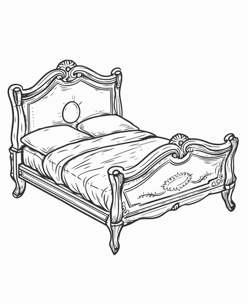 Vecteur illustration d'un lit