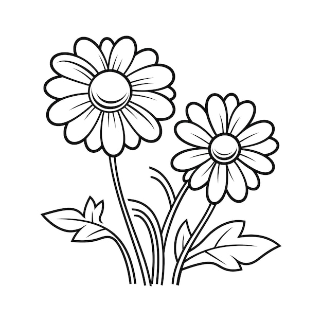 Illustration De Livre De Coloriage De Fleurs Dessinée à La Main