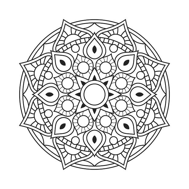 Illustration De Livre à Colorier Arabesque Mandala