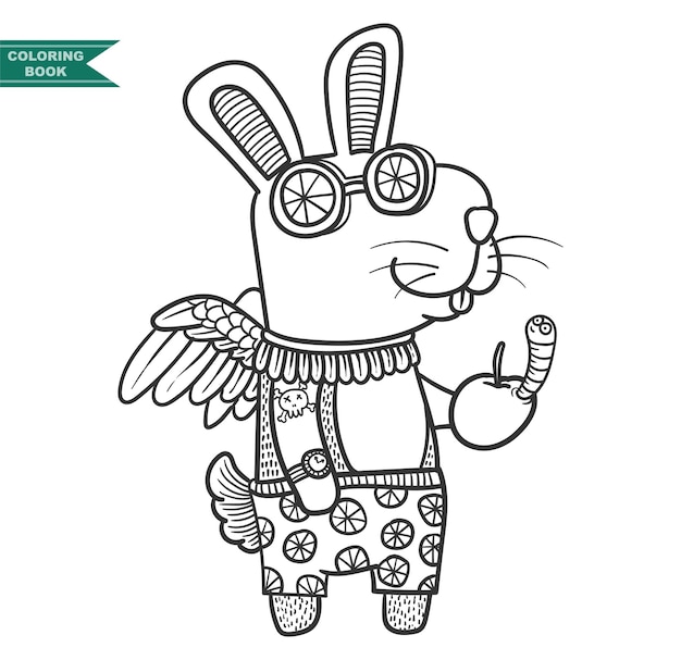 Illustration De Livre De Lapin, Animal Zentangle