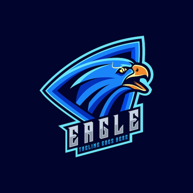 Illustration Logo Angry Eagle Sports Style