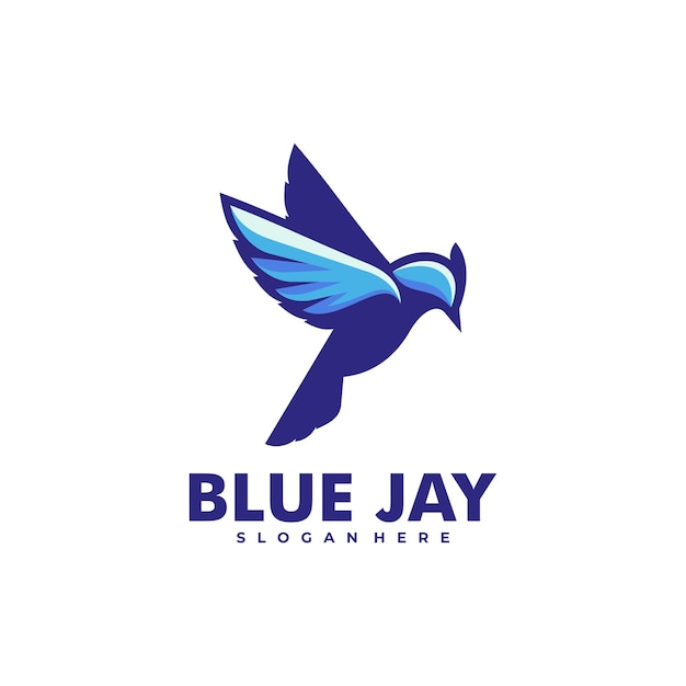 Illustration De Logo Blue Jay Style De Mascotte Simple.