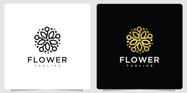 Vecteur illustration de logo botanique floral dessiné à la main pour la marque biologique naturelle de beauté