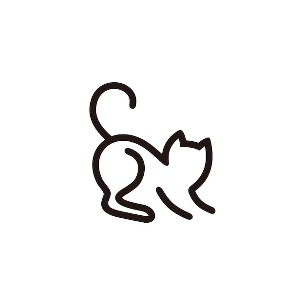 Vecteur illustration de logo de chat de ligne