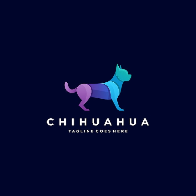 Illustration Logo Chihuahua Pose Dégradé Coloré