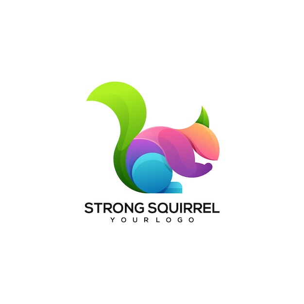 Illustration De Logo Coloré écureuil