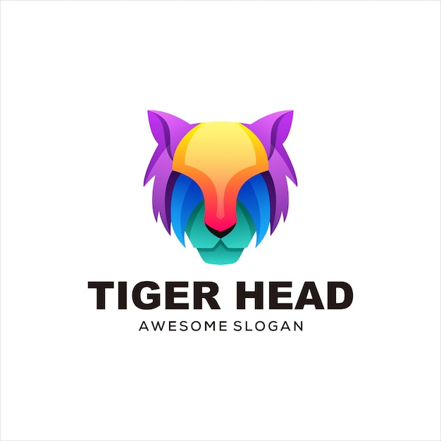 Illustration De Logo Coloré Tête De Tigre