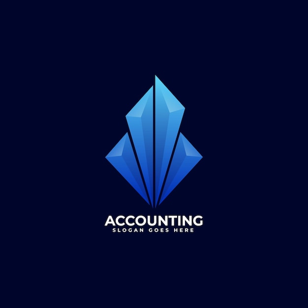 Vecteur illustration logo dans style coloré dégradé comptabilité
