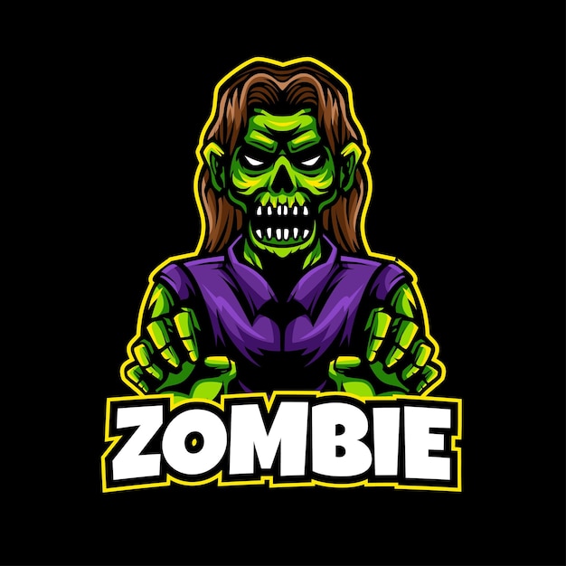 Illustration De Logo De Dessin Animé De Mascotte De Zombie