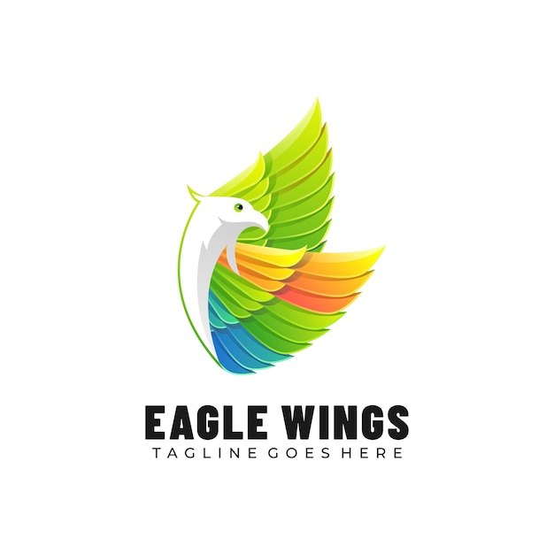 Illustration de logo Eagle Wings Gradient Style coloré.
