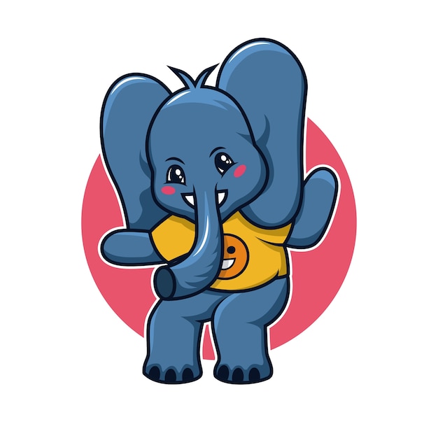 Illustration De Logo éléphant Dessin Animé Mignon