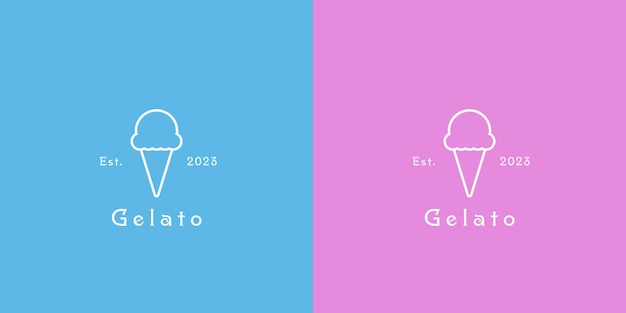 Vecteur illustration d'un logo de gelato minimaliste symbole de vecteur d'icône d'idée créative une silhouette plate simple