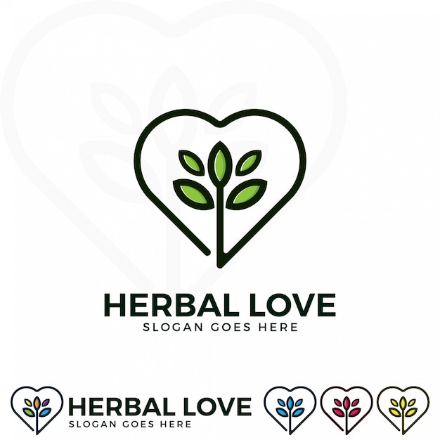 Illustration De Logo Herbal Love