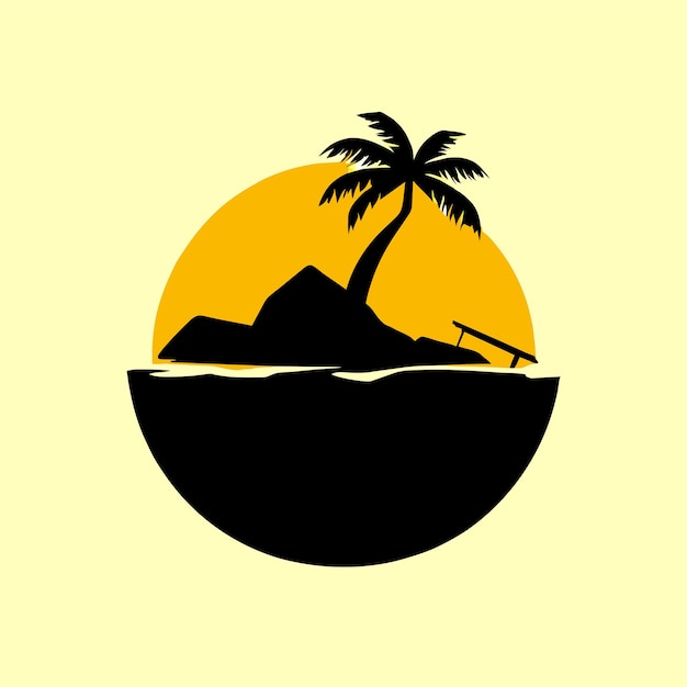 Vecteur une illustration ou un logo d'une île d'été isolée