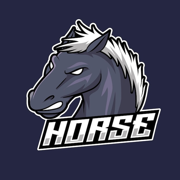 Illustration De Logo De Mascotte De Cheval E Sport