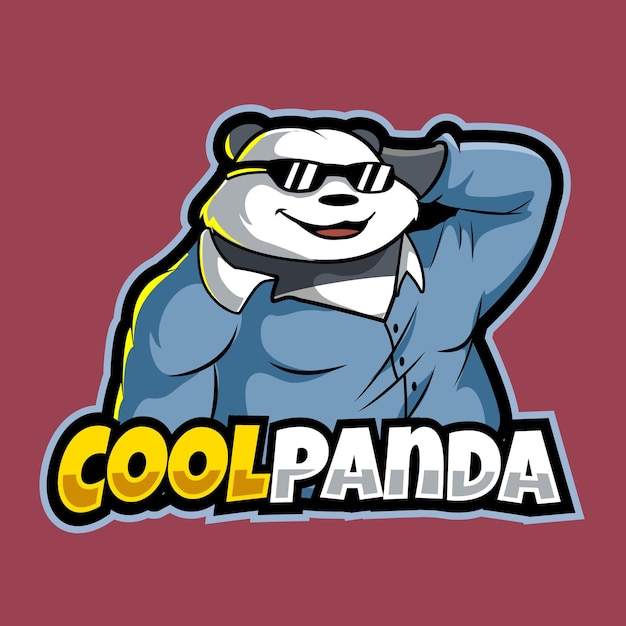 Illustration De Logo De Mascotte De Panda Cool