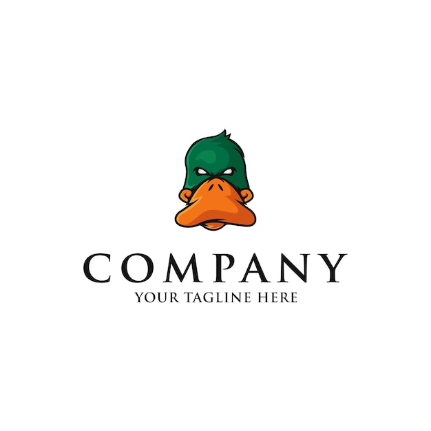 Illustration de logo mascotte tête de canard