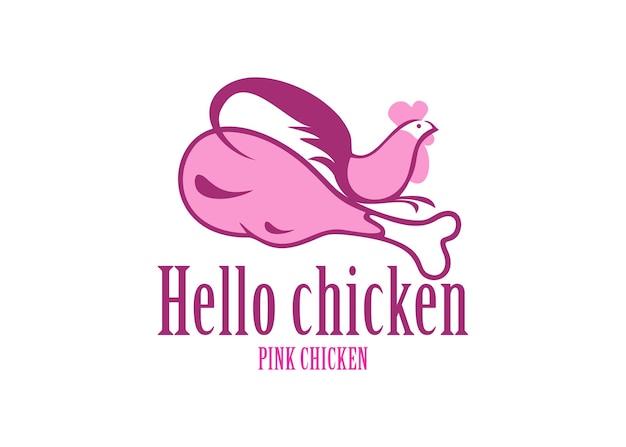 Illustration Logo De Poulet. Vecteur De Logo De Style Plat. Logo Pour Entreprise, Nourriture, Restaurant.