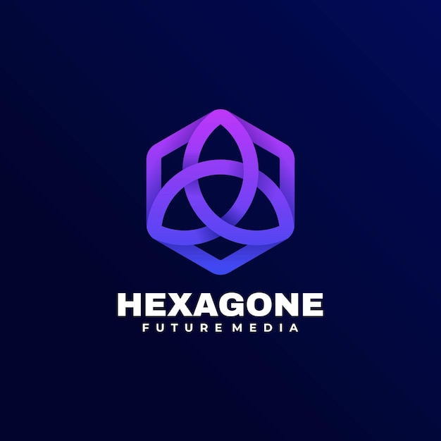 Illustration Logo Style Coloré Dégradé Hexagone