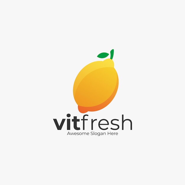 Illustration Logo Style Couleur Citron Frais.