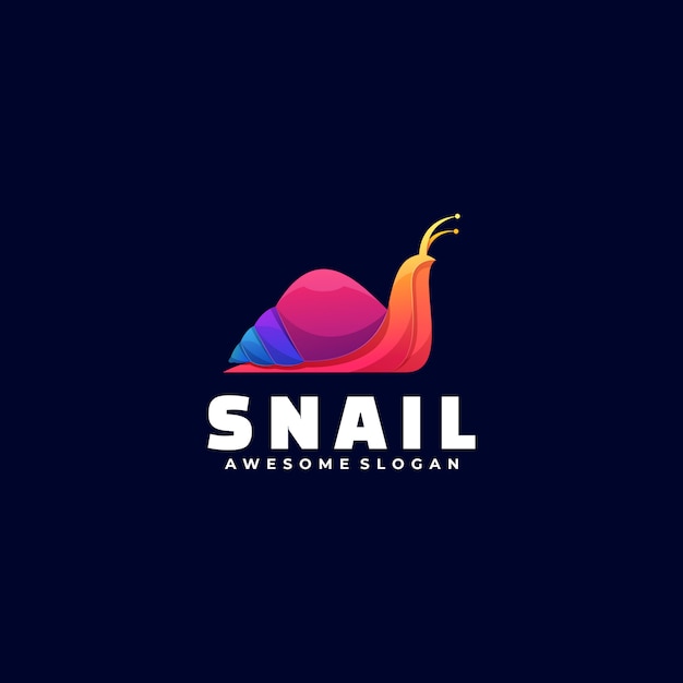 Illustration Logo Style Escargot Dégradé Coloré.