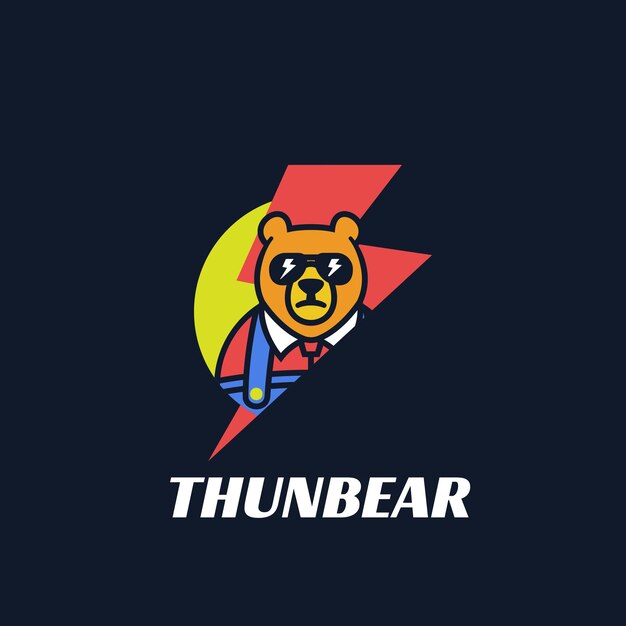 Illustration De Logo Style De Mascotte Simple Thunder.