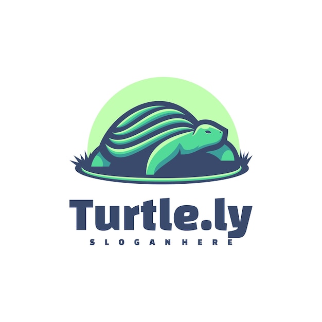 Illustration De Logo Style De Mascotte Simple Tortue.