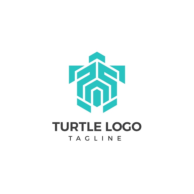 Illustration de logo tortue style design minimaliste abstrait