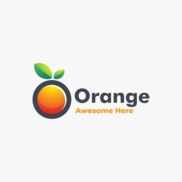 Illustration Logo Vector Dans Style Mascotte Simple Orange