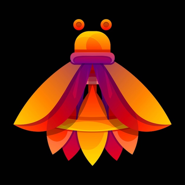 Illustration Logo Vectoriel Abeille Dans Style Coloré Dégradé