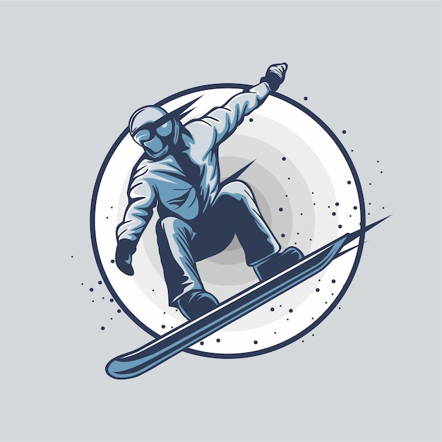 Vecteur illustration de logo vectoriel athlète de ski