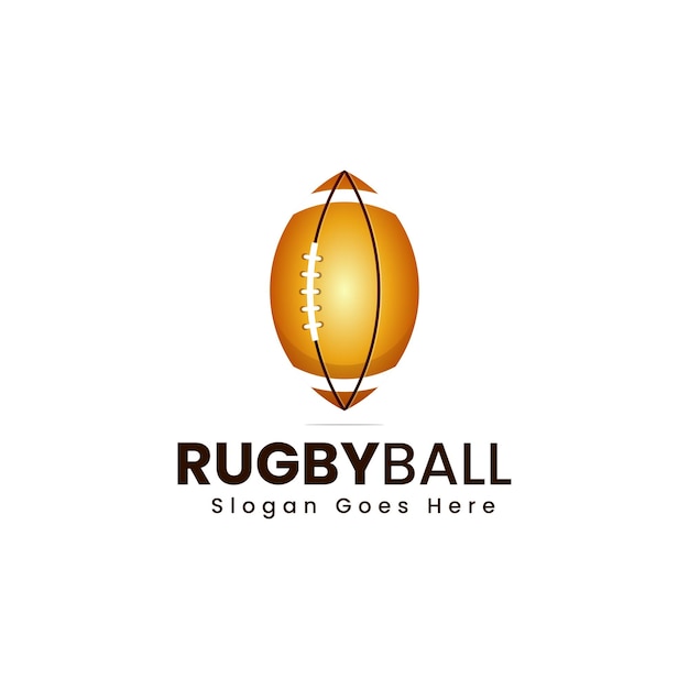 Illustration Logo Vectoriel Ballon Rugby Dans Style Coloré Dégradé