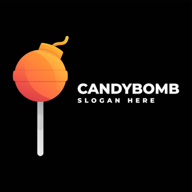 Illustration Logo Vectoriel Bombe Bonbon Dans Style Coloré Dégradé