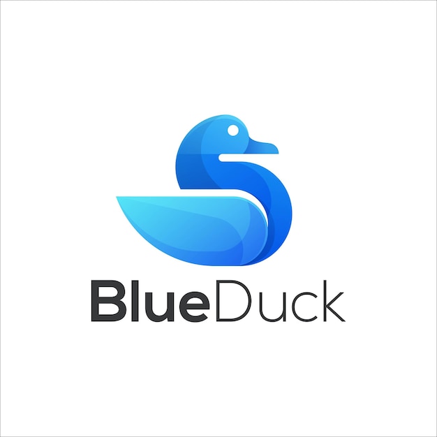 Illustration Logo Vectoriel Canard Bleu Dans Style Coloré Dégradé