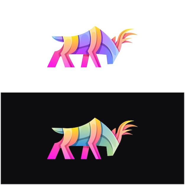 Illustration Logo Vectoriel Cerf Dans Style Coloré Dégradé