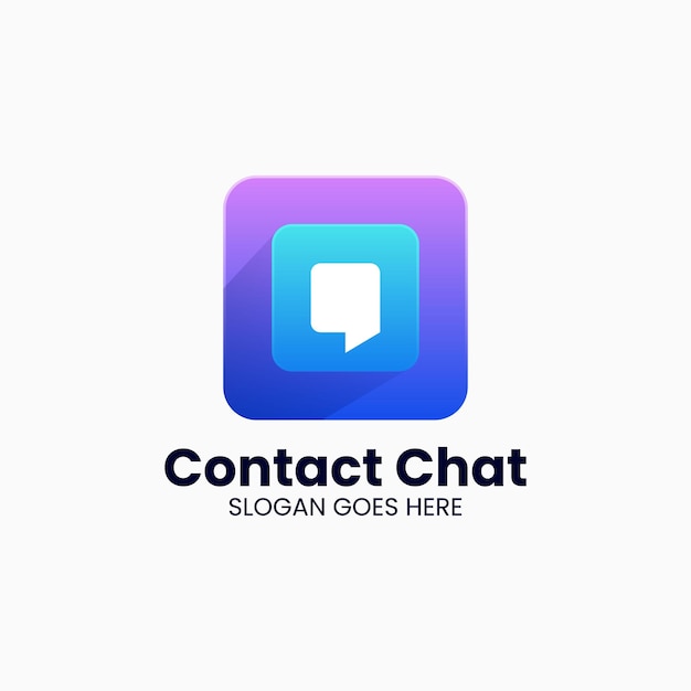 Illustration Logo Vectoriel Contact Chat Dégradé Style Coloré