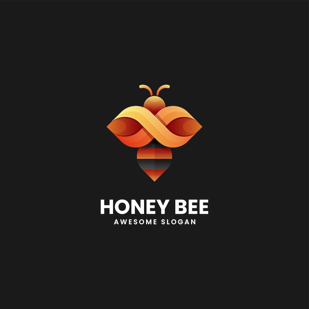 Illustration Logo Vectoriel Dans Style Coloré Dégradé Abeille