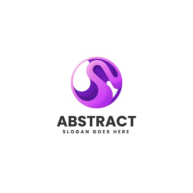 Illustration Logo Vectoriel Dans Style Coloré Dégradé Abstrait