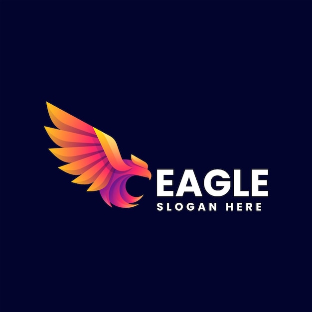 Illustration Logo Vectoriel Dans Style Coloré Dégradé Aigle