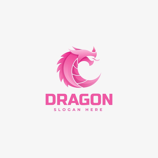 Illustration Logo Vectoriel Dans Style Coloré Dégradé Dragon